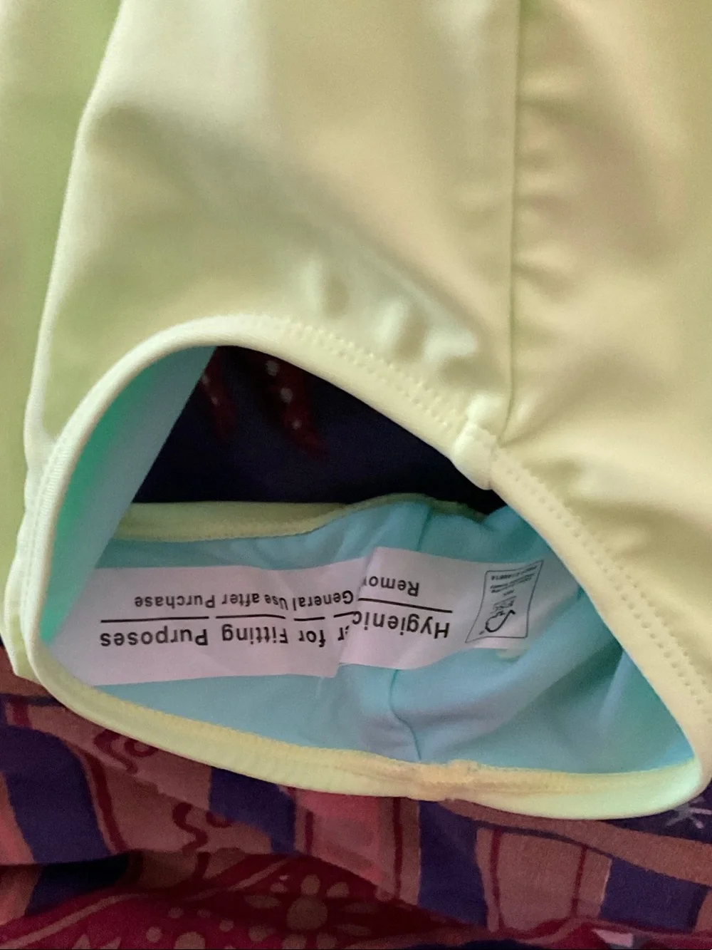 Kids Light Blue and Light Green One-Piece Swimsuit by Breaking Waves NWOT  4/5